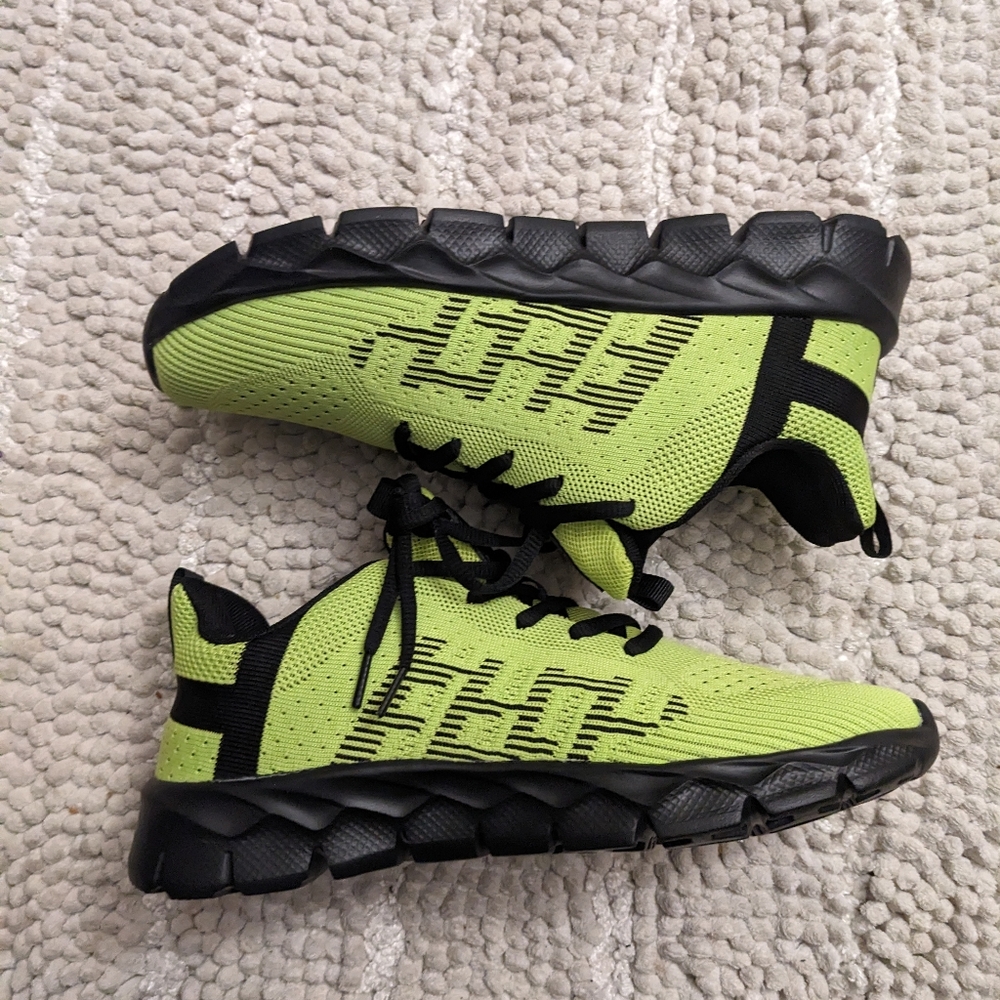 Women's Lime Green and Black Athletic Shoes Sneakers 40 New